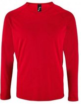 SOLS Heren Sportief T-Shirt met lange mouwen (Rood)