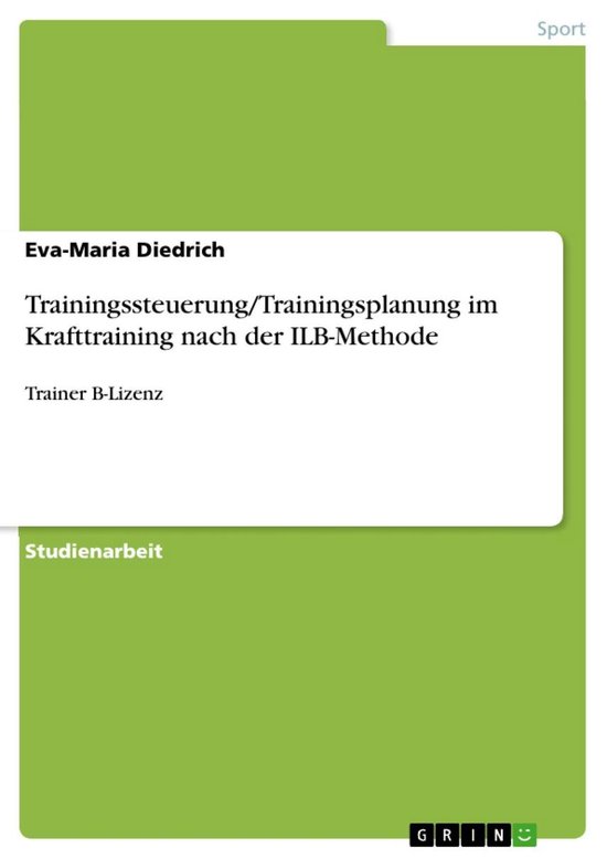 Trainingssteuerung/Trainingsplanung im Krafttraining nach de ... - cover