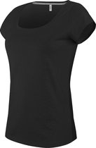 Kariban Dames/Dames Boot Hals T-Shirt met korte mouwen (Zwart)