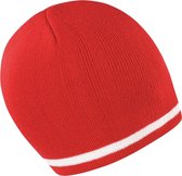 Result Unisex Winter Essentials National Beanie Hat (Rood / Wit)