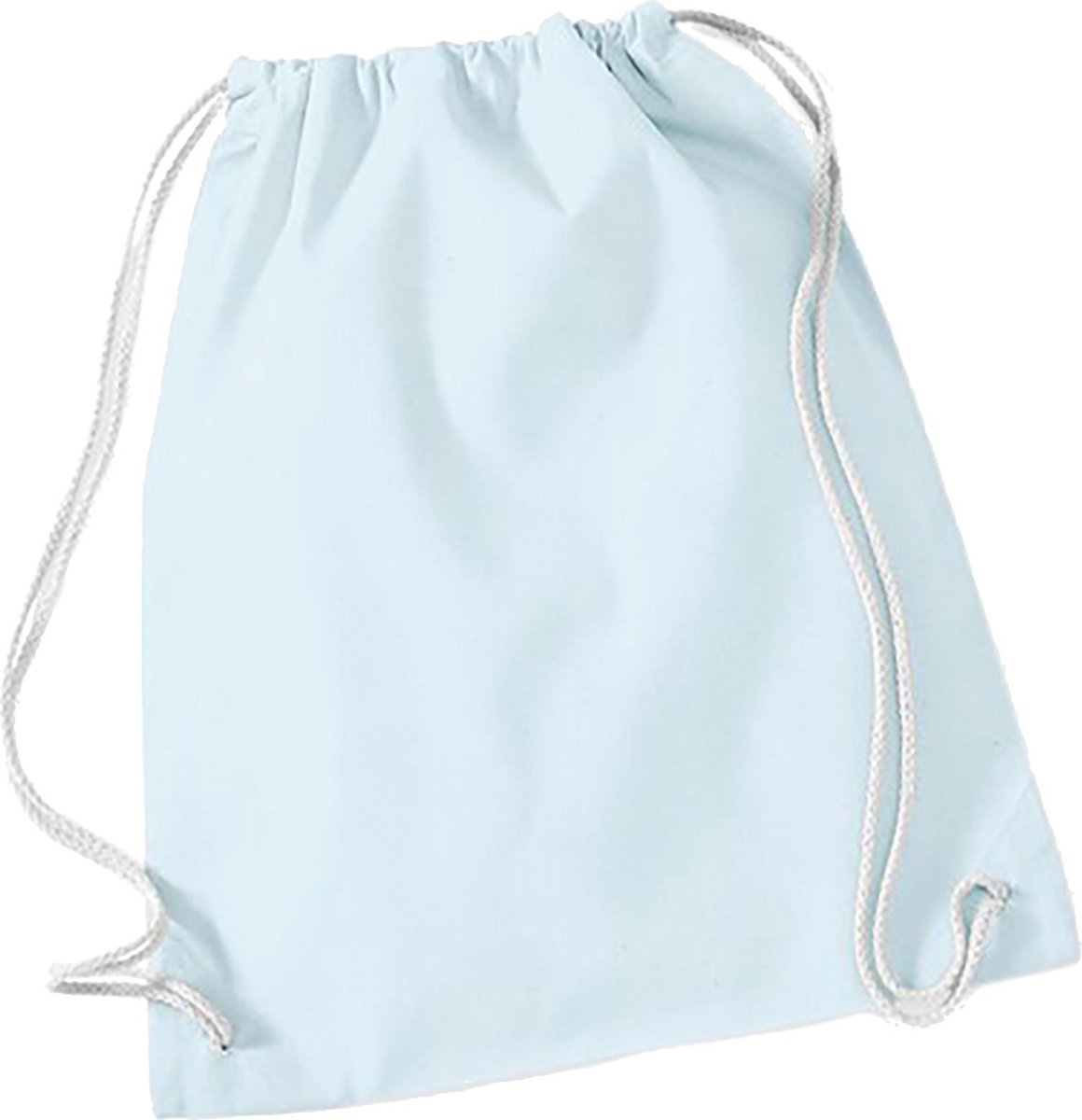 Westford Mill Katoenen Gymsac zak - 12 Liter (Verpakking van 2) (Pastelblauw/Wit)