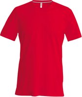 Kariban Heren Korte Mouw V Hals Slim Fit T-Shirt (Rood)