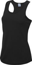 AWDis Just Cool Girlie Fit Sport Dames Vest / Tank Top (Jet Zwart)