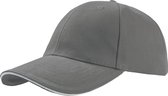 Atlantis Liberty Sandwich Heavy Brush Cotton 6 Panel Cap (Pack of 2) (Donkergrijs)