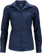 James and Nicholson Dames/dames Longsleeve Business Shirt (Marine)