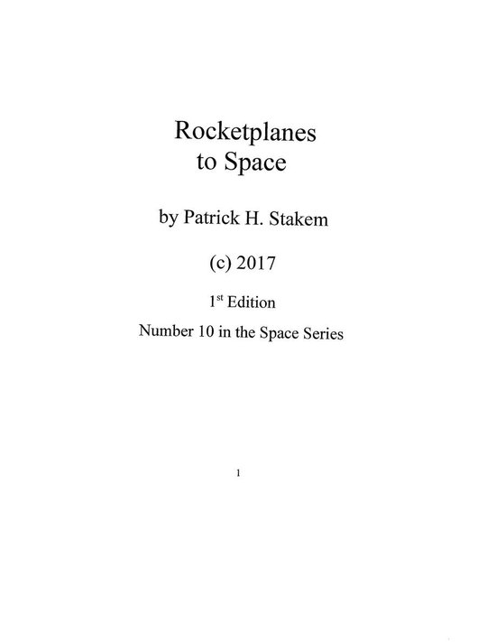 Space - Rocketplanes to Space - cover