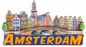 Magneet 2D MDF Compilatie Oranje Letters Amsterdam - Souvenir