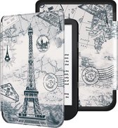 Lunso - sleepcover flip hoes - Geschikt voor Kobo Nia (6 inch) - Eiffeltoren