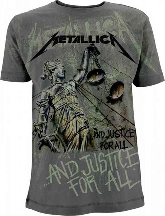 Tshirt Homme Metallica -XL- And Justice For All Neon Grijs