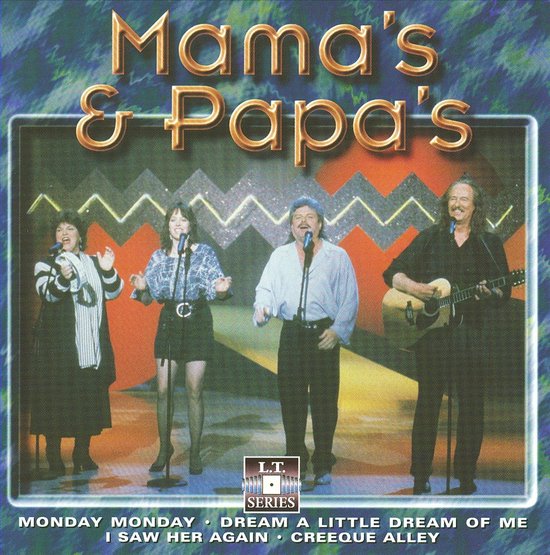 Vier zangers op een podium: twee vrouwen, twee mannen. Titel: Mama's & Papa's.