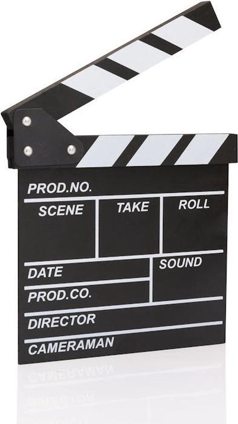 Decopatent® Filmklapper Krijtbord - Hout - Decoratie voor filmfans - Film Movie regisseur clapper board - Clapboard - 20 x 20 Cm