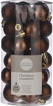 Petit paquet de boules de Noël incassables brun châtain 3 cm - 30 pièces mini boules de Noël châtain