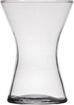 Transparante home-basics vaas/vazen van glas 20 x 14 cm - Bloemen/takken/boeketten vaas voor binnen gebruik