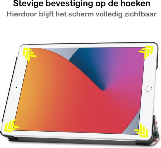 Étui adapté pour iPad 10.2 2020 Cover Book Case Case Luxe à trois volets avec protecteur d'écran - Étui adapté pour iPad 8 Case Bookcase - Papillons