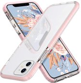 iPhone 12 Pro Max Hoesje Transparant Anti Shock - backcover met Bumper Rose