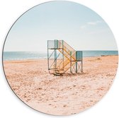 Dibond Wandcirkel - Trapje op Strand - 60x60cm Foto op Aluminium Wandcirkel (met ophangsysteem)