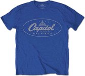 Capitol Records Heren Tshirt -XL- Logo Blauw