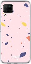 Huawei P40 Lite Hoesje Transparant TPU Case - Terrazzo N°8 #ffffff