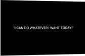 Dibond - Tekst: ''I Can Do Whatever I Want Today - 90x60cm Foto op Aluminium (Met Ophangsysteem)