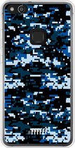 Huawei P10 Lite Hoesje Transparant TPU Case - Navy Camouflage #ffffff