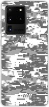Samsung Galaxy S20 Ultra Hoesje Transparant TPU Case - Snow Camouflage #ffffff