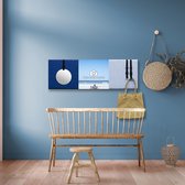 Wanddecoratie Dock Four blue (blauw) 3 panelen set 5