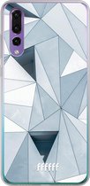 Huawei P30 Hoesje Transparant TPU Case - Mirrored Polygon #ffffff