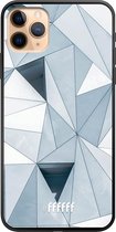 iPhone 11 Pro Max Hoesje TPU Case - Mirrored Polygon #ffffff
