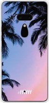 HTC U12+ Hoesje Transparant TPU Case - Sunset Palms #ffffff