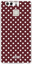 Huawei P9 Hoesje Transparant TPU Case - Burgundy Dots #ffffff