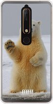 Nokia 6 (2018) Hoesje Transparant TPU Case - Polar Bear #ffffff