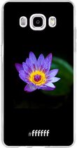 Samsung Galaxy J5 (2016) Hoesje Transparant TPU Case - Purple Flower in the Dark #ffffff