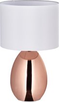 Relaxdays nachtlamp touch dimbaar - schemerlamp koper - tafellamp E14 - groot - modern