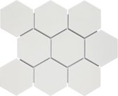 0,76m² - Mozaiek Tegels - Barcelona Hexagon Wit Mat 9,5x11