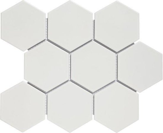 kleermaker Kwelling Garderobe 0,76m² - Mozaiek Tegels - Barcelona Hexagon Wit Mat 9,5x11 | bol.com