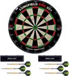 Afbeelding van het spelletje Dartbord Longfield professional 45.5 cm met 6x goede kwaliteit dartpijltjes - Darten voor thuis - Voordeelset