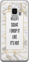 Leuke Telefoonhoesjes - Hoesje geschikt voor Samsung Galaxy S9 - Fitness quote squats - Soft case - TPU - Tekst - Grijs