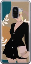 Samsung Galaxy A8 2018 hoesje siliconen - Abstract girl - Soft Case Telefoonhoesje - Print / Illustratie - Multi