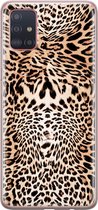 Leuke Telefoonhoesjes - Hoesje geschikt voor Samsung Galaxy A51 - Animal print - Soft case - TPU - Luipaardprint - Bruin