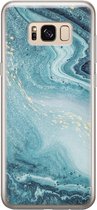 Samsung Galaxy S8 hoesje siliconen - Marmer blauw - Soft Case Telefoonhoesje - Marmer - Blauw