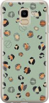 Samsung Galaxy J6 2018 hoesje siliconen - Luipaard baby leo - Soft Case Telefoonhoesje - Luipaardprint - Blauw