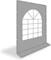 Partytent zijwand met raam | 2m breed | 2m hoog | PVC Premium - Grijs