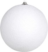 4x stuks Grote witte sneeuwbal kerstballen 25 cm - hangdecoratie / boomversiering sneeuwballen