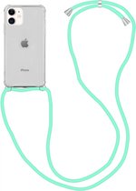 Apple iPhone 11 Hoesje Back Cover met Koord Mint Groen