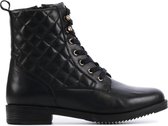 Lina Locchi Vrouwen Leren  Veterboots / Laarzen / Damesschoenen Lauret - Zwart - Maat 38