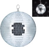 Relaxdays discobal 20 cm - spiegelbol - discobol - spiegelbal - zilver - zonder motor