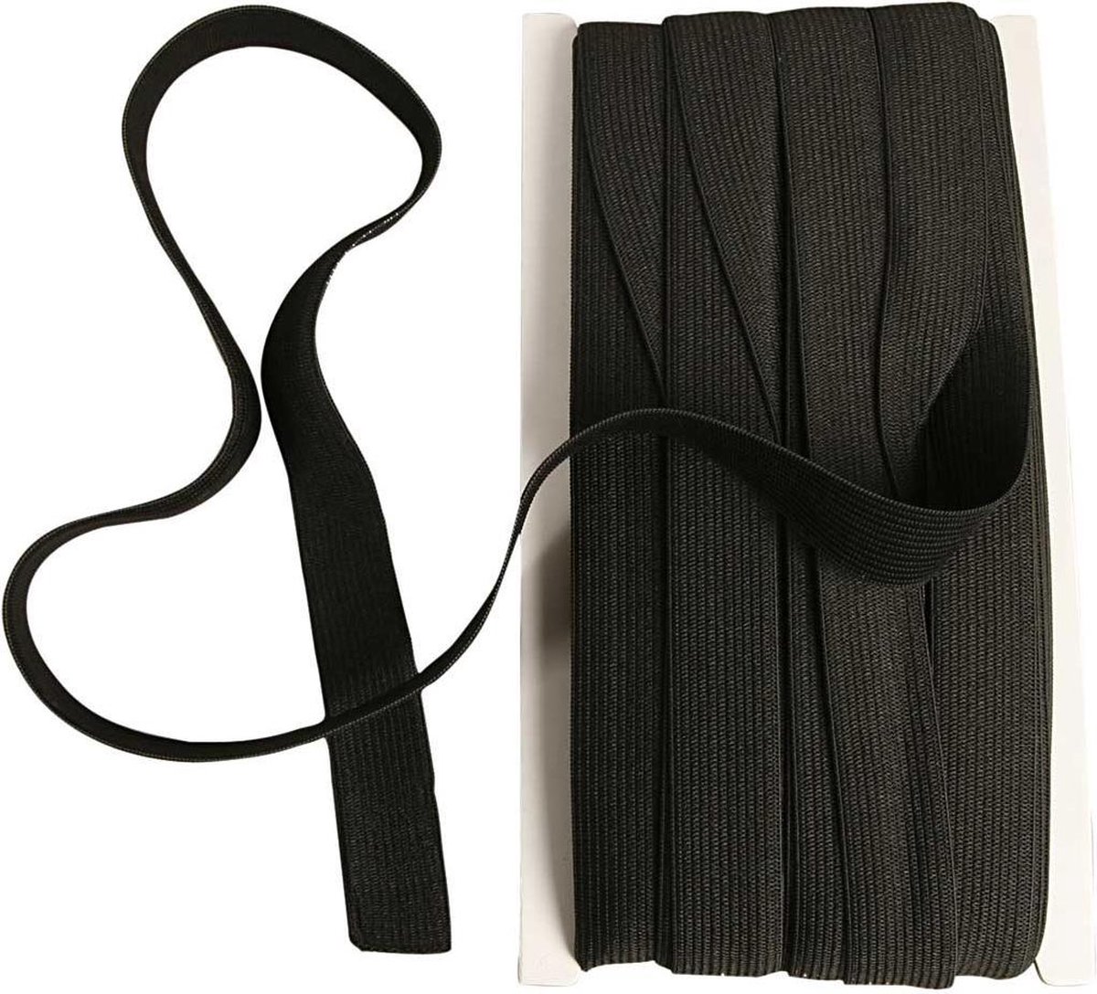 Elastiek, B: 20 mm, zwart, 25 m/ 1 rol