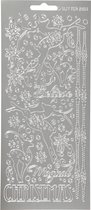Stickers, vel 10x23 cm, zilver, rendier, 1vel [HOB-170109]