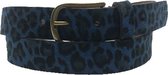 Blauwe riem - Leopard V45 Kobalt  Dames riem - Broekriem Dames - Dames riem -  Dames riemen - heren riem - heren riemen - riem - riemen - Designer riem - luxe