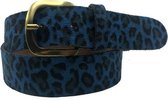 Blauwe riem - Leopard V45 Kobalt  Dames riem - Broekriem Dames - Dames riem -  Dames riemen - heren riem - heren riemen - riem - riemen - Designer riem - luxe